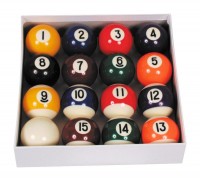 16-teiliges Billardkugel-Set - 5,4 Cm Harzkugeln Mit Regulärem Gewicht Für 8-Ball & 9-Ball