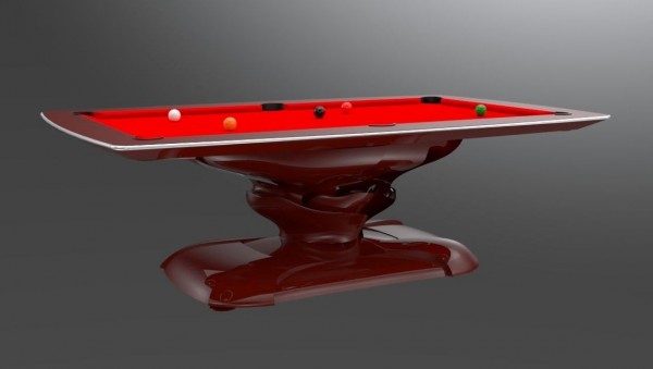 Exklusiver Designer Billardtisch Esstisch S4 rubystone