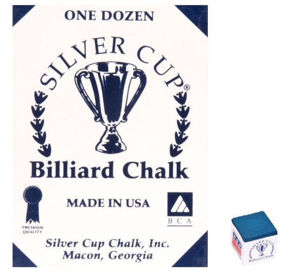 Billardkreide Silvercup 12er-Box Blau